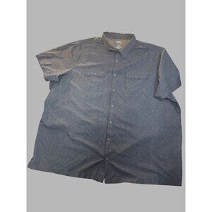 Croft & Barrow Quick Dry Mens Short Sleeve Shirt 4XB Blue Polyester Button-Down